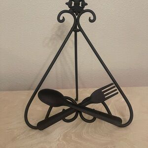 Elegant Black Metal Cookbook  Stand Stand